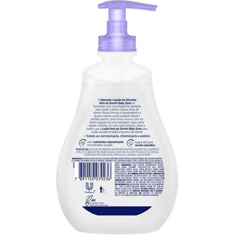 sabonete líquido hidratação relaxante hora de dormir 400ml dove baby