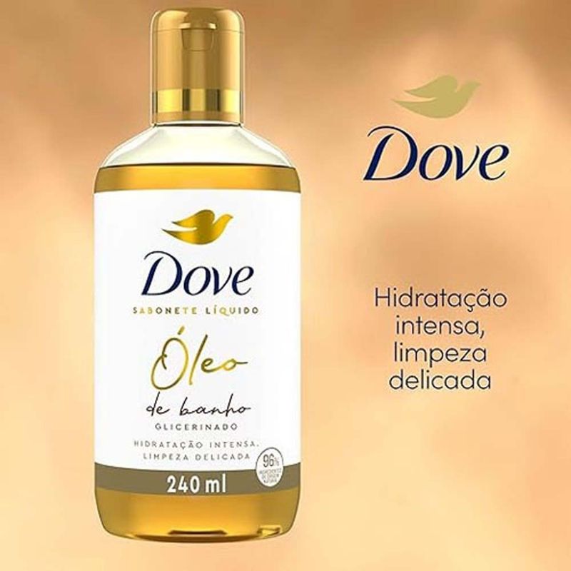 óleo de banho glicerinado hidratação intensa e limpeza delicada 240ml dove