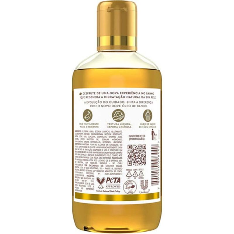 óleo de banho glicerinado hidratação intensa e limpeza delicada 240ml dove