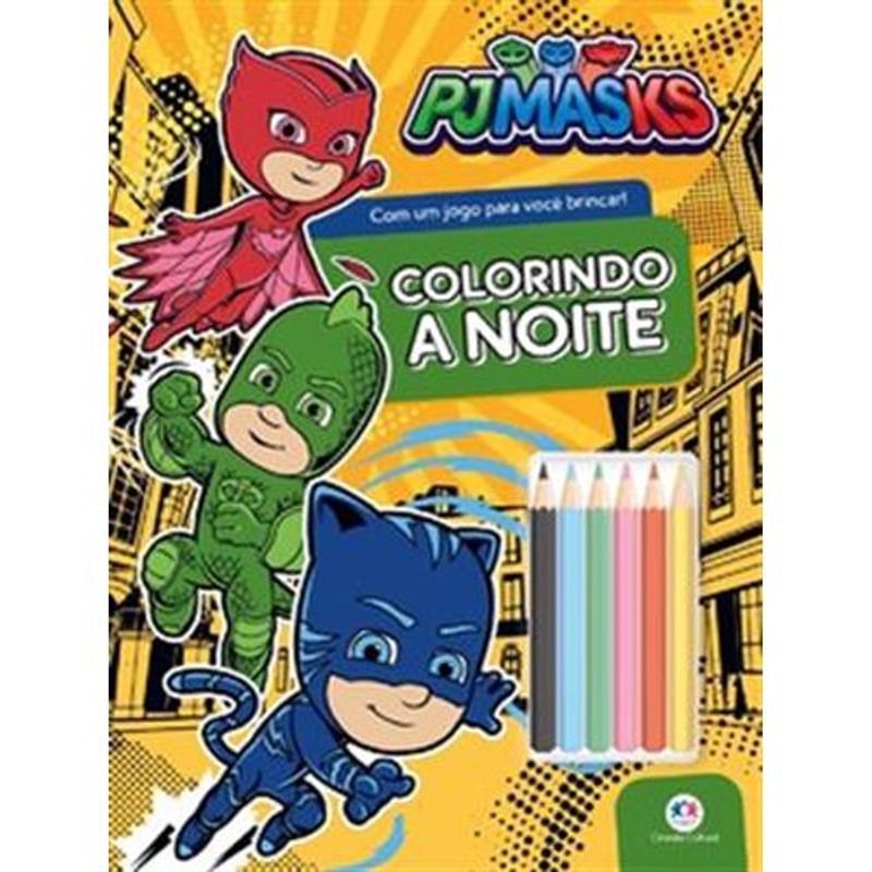 livro pj masks: colorindo a noite ciranda cultural (mp)