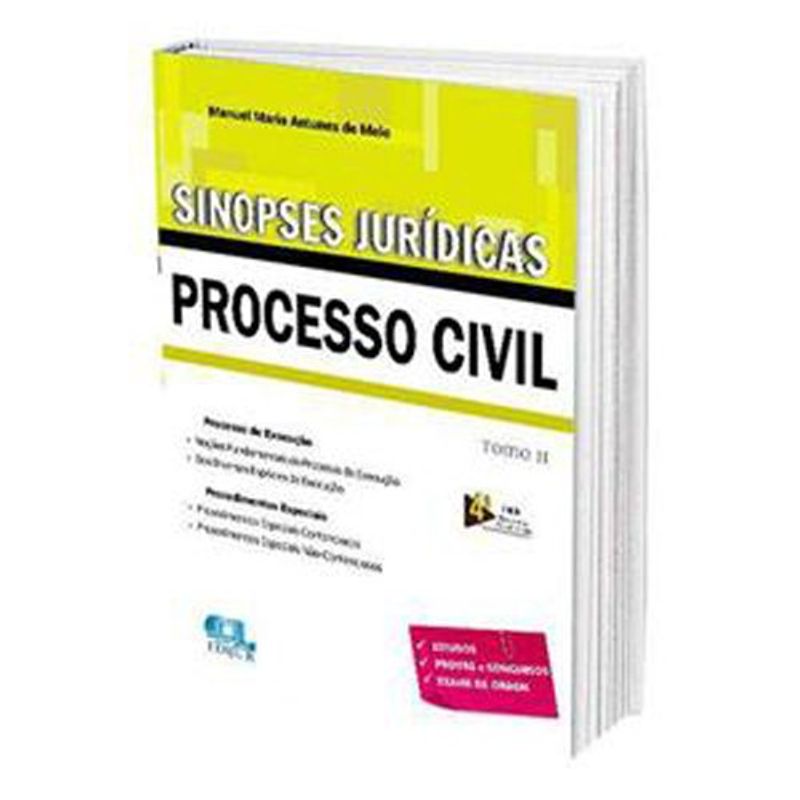 livro sinopses jurídicas processo civil tomo ii edijur (mp)