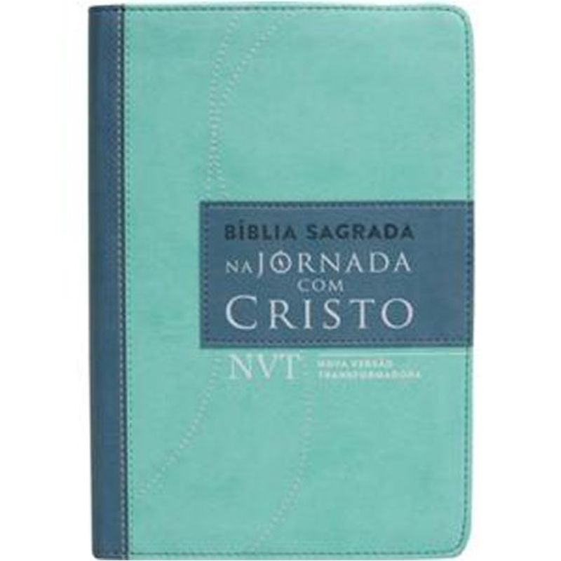 livro biblia sagrada nvt na jornada com cristo capa imitaçao de c ouro verde mundo cristão (mp)