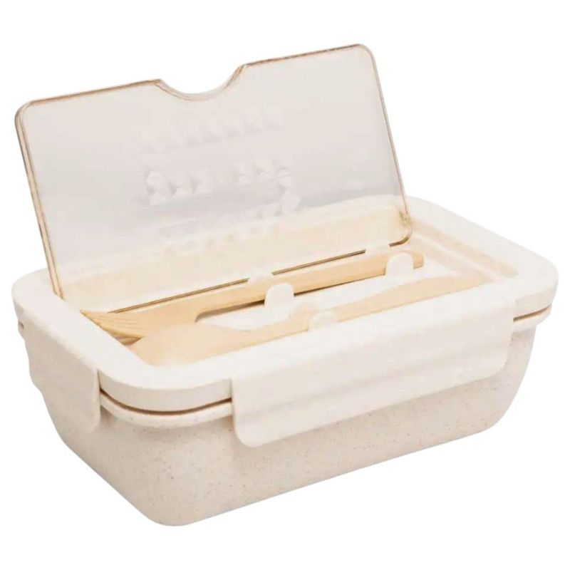 marmita hermética lyor com talher de bambu 20,5x12,5x7,5cm (mp)