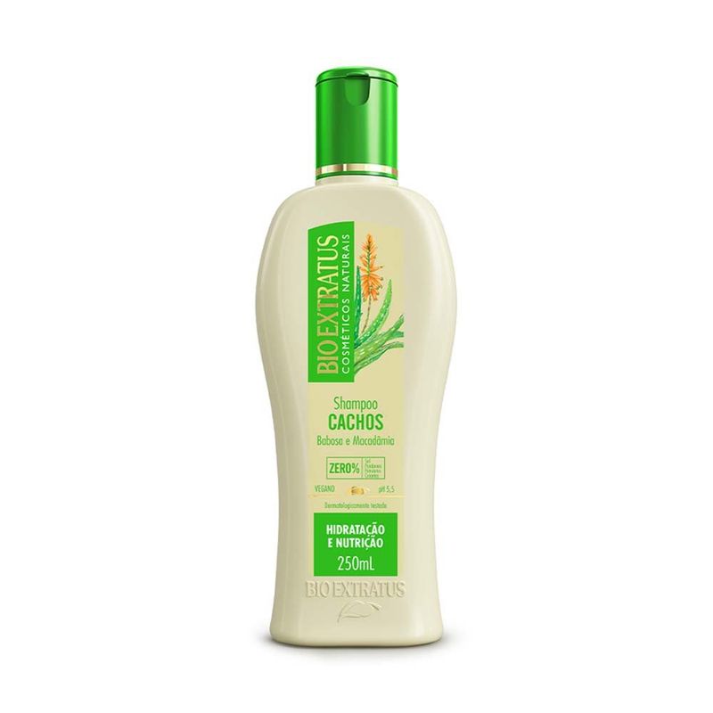 shampoo cachos bio extratus babosa e macadâmia 250g
