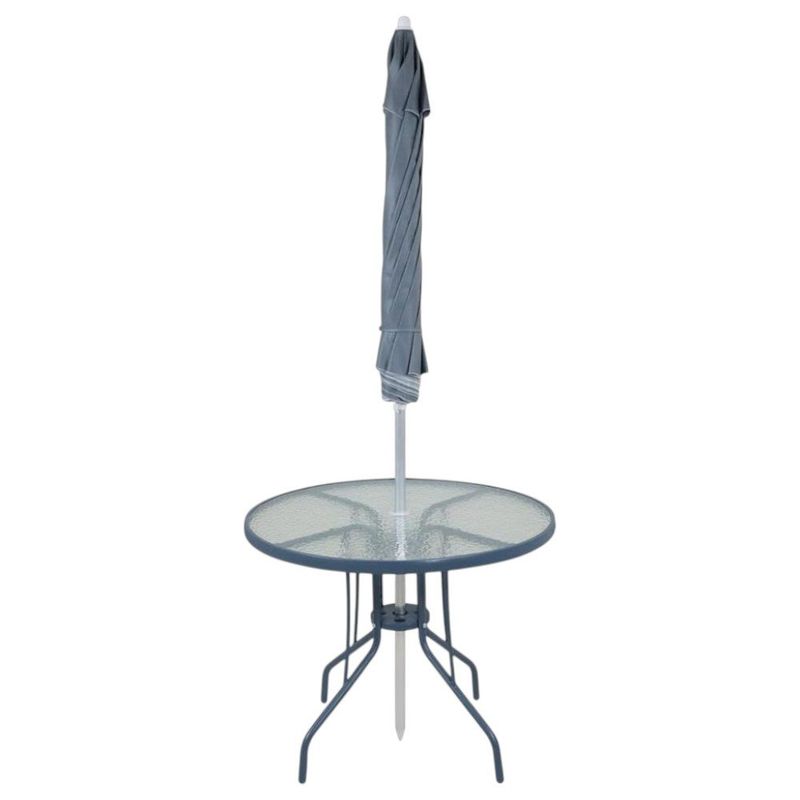 conjunto de mesa e cadeiras bel fix para jardim noronha com guarda sol 6008 (mp)