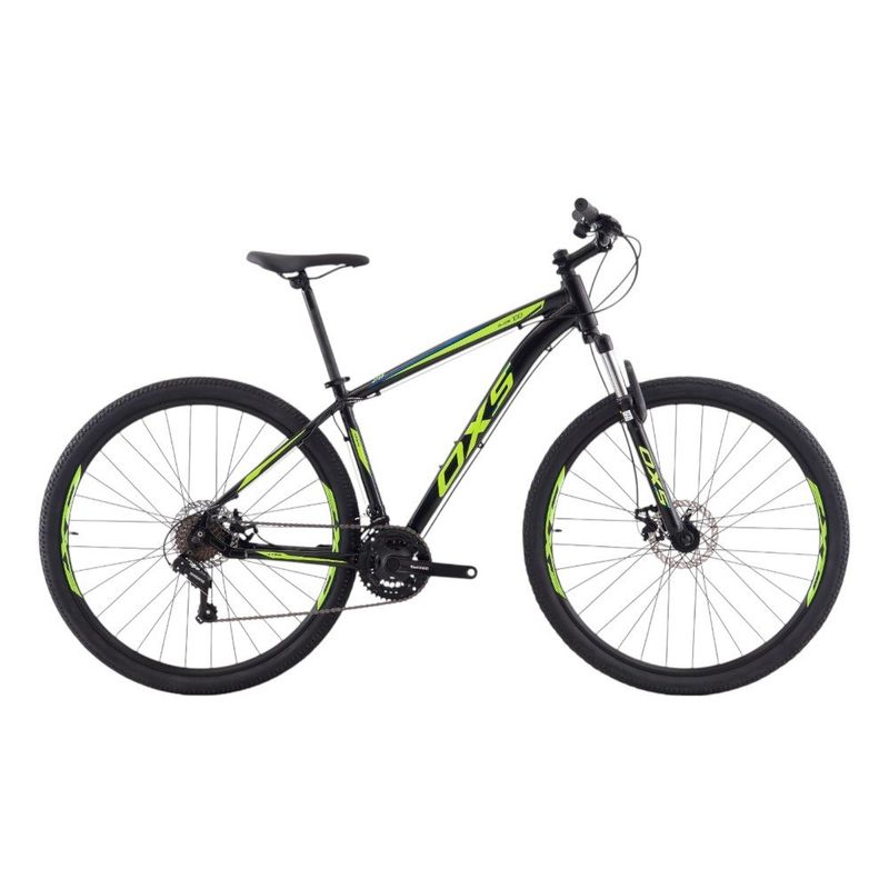 bicicleta oxs aro 29 glide 100 17 preto e verde (mp)
