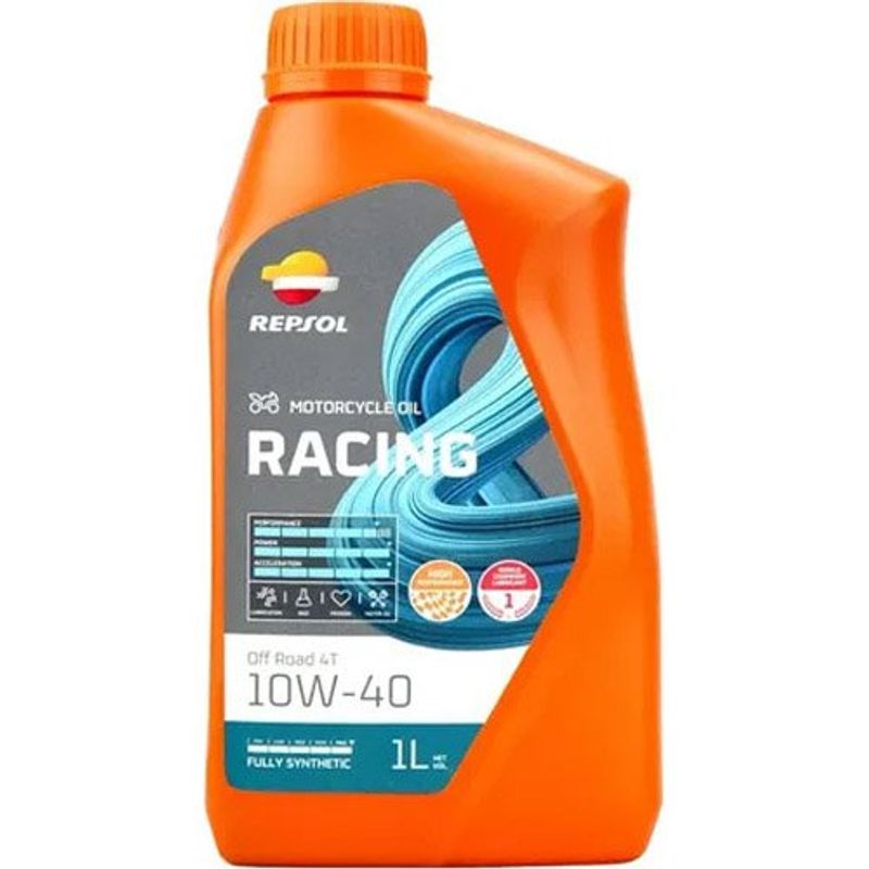 óleo de motor repsol para moto 4t 10w-40 racing sintético 1l (mp)