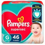 fralda descartável infantil pampers supersec g 46 unidades