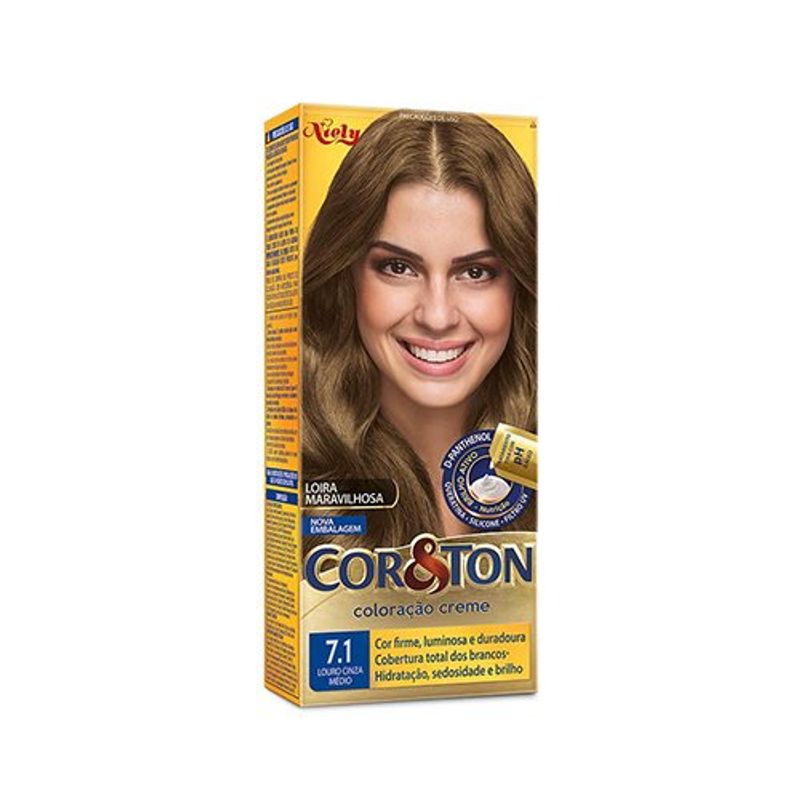 tintura cor & tom135g louro cinza médio 7.1