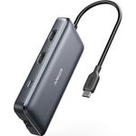 estação de encaixe 8 em 1 anker para notebook usb-c 100w 4k preto a-mbi