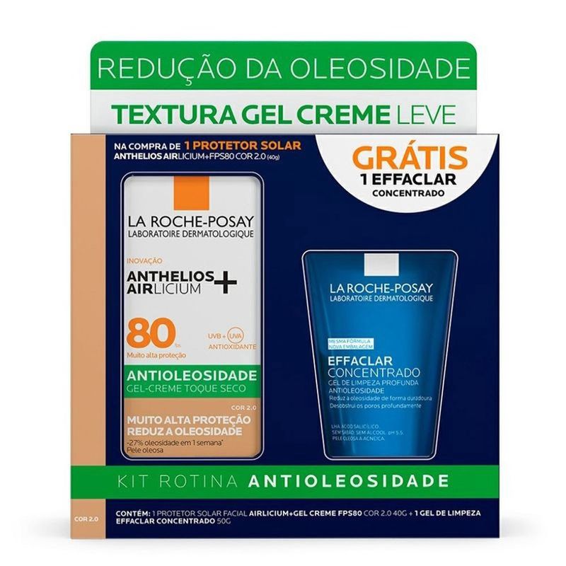 kit protetor solar facial anth 2.0 fps80+ effaclar 50g