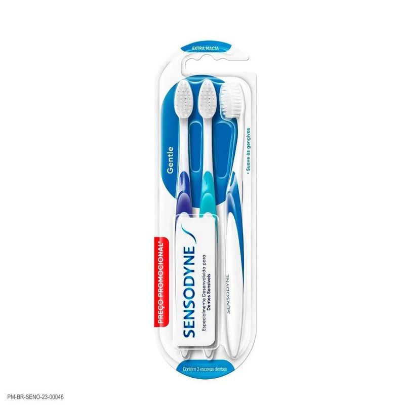 escova dental sensodyne gentle extra macia 3 unidades