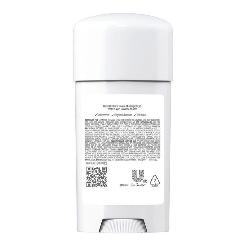 desodorante deo stick rexona clinic 96h woman 58g