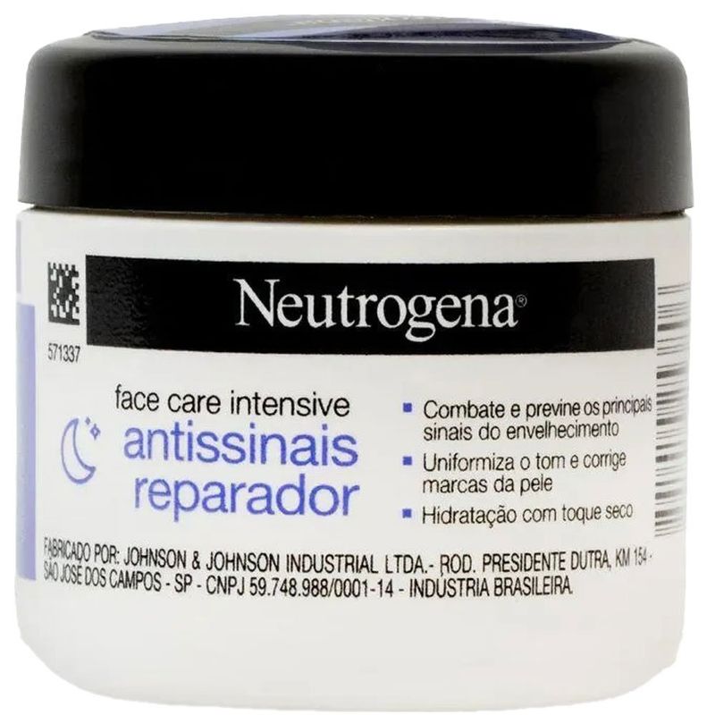 hidratante facial antissinais reparado face care intensive 100g neutrogena
