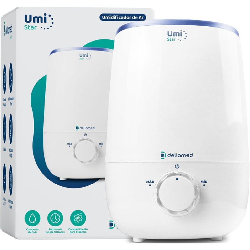 Umidificador Ar Ultrassônico 3,4L Umi Star Dellamed