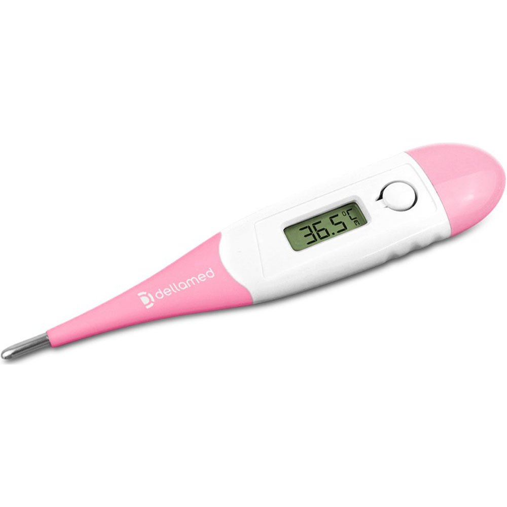 Termômetro Clínico Digital Flexível Rosa Dellamed