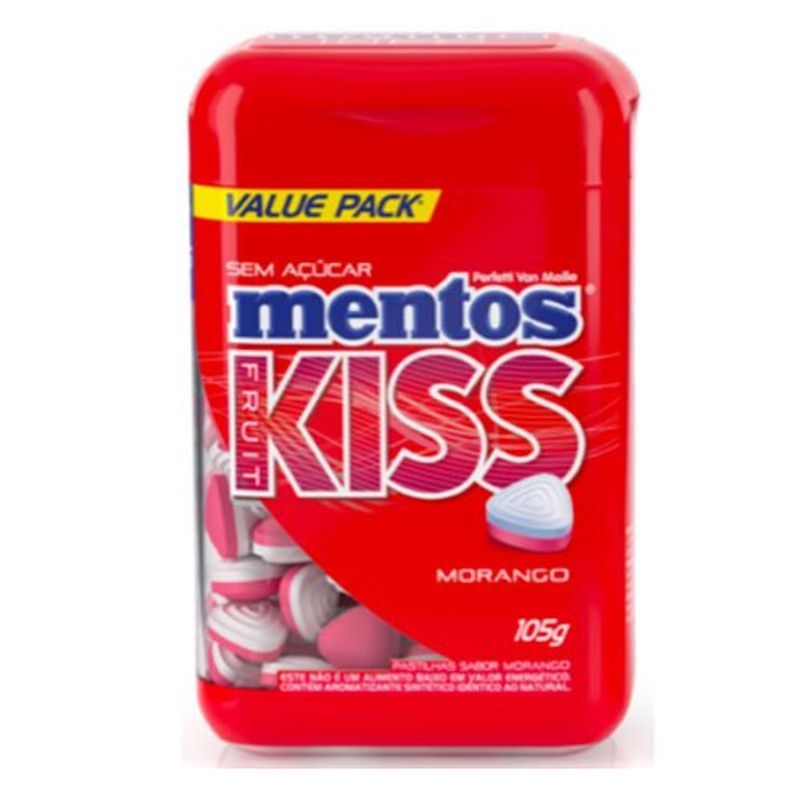 pastilhas mentos kiss fruit morango 150 unidades