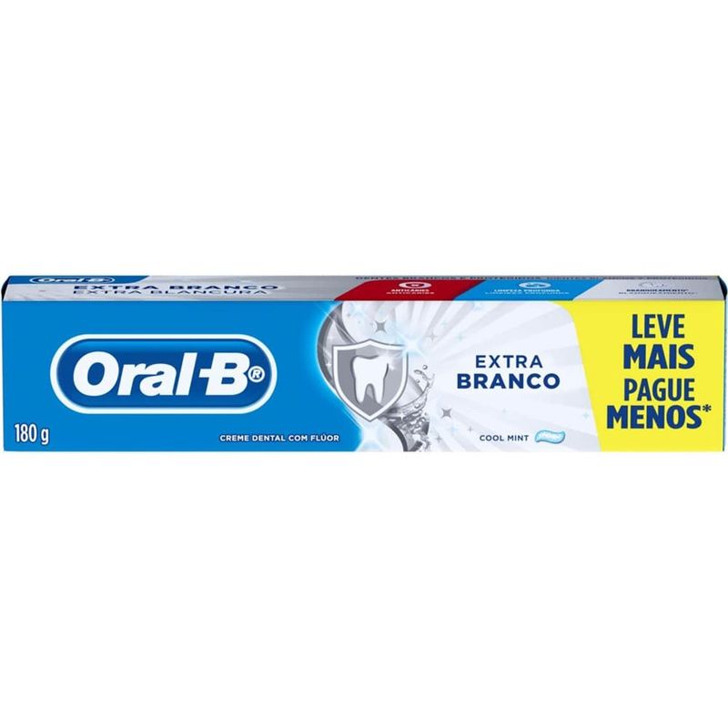 creme dental extra branco 180g oral b