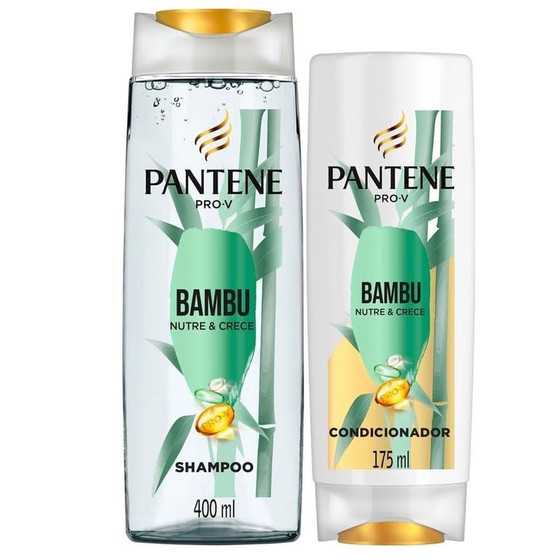 shampoo 400ml + condicionador 175ml bambu nutre e cresce pantene