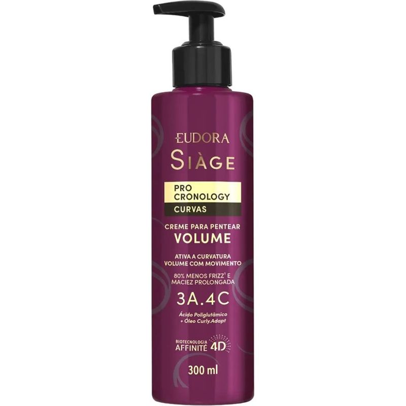 creme para pentear volume pro cronology curvas 300ml eudora siàge