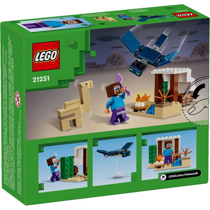 bloco de montar lego minecraft exped steve 21251