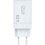 carregador de parede ultra rápido i2go saídas: usb-c 65w + 1 saída usb-c 20w + 1 saída usb-a 18w