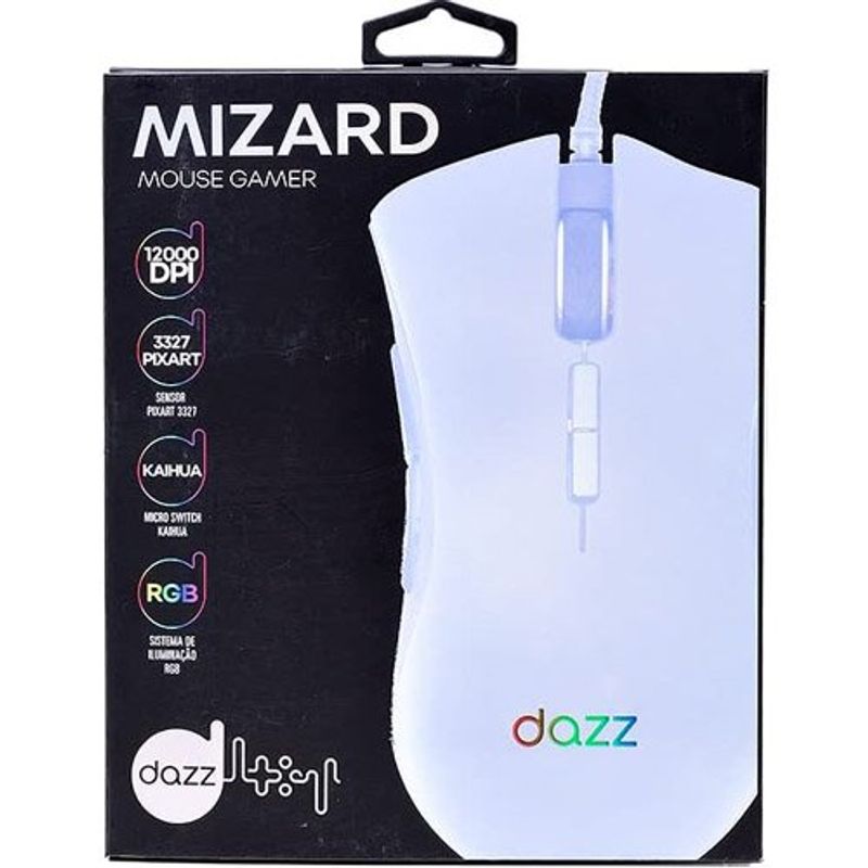 mouse gamer dazz mizard 12.000 dpi usb 2.0 roxo (mp)