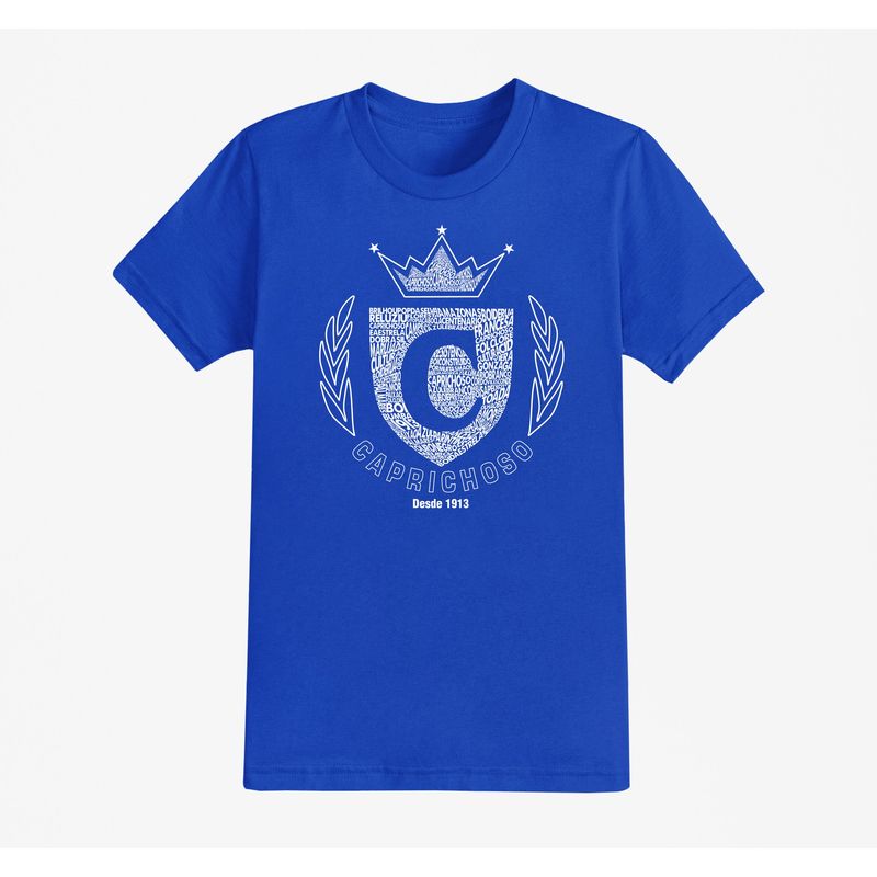 camisa q'boi caprichoso brasão unissex azul g (mp)