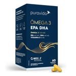 suplemento ômega 3 puravida epa+dha+vit e 60 cápsulas