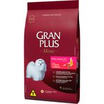 ração cães adultos gran plus menu mini carne e arroz 3kg (mp)