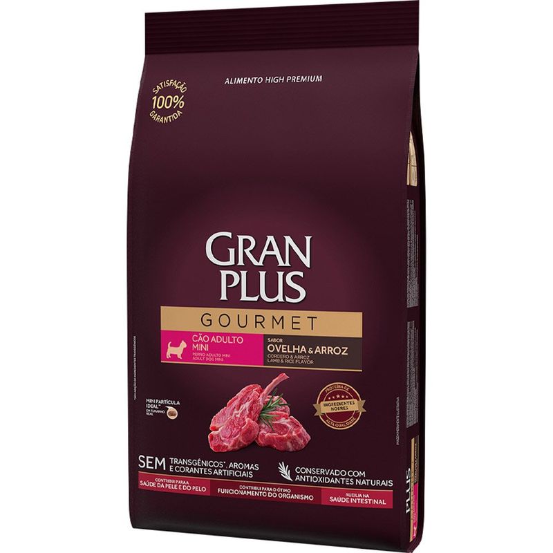 ração cães adultos gran plus gourmet mini ovelha arroz 10,1kg (mp)