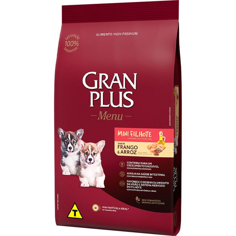 ração cães filhotes granplus porte mini frango e arroz 1kg (mp)