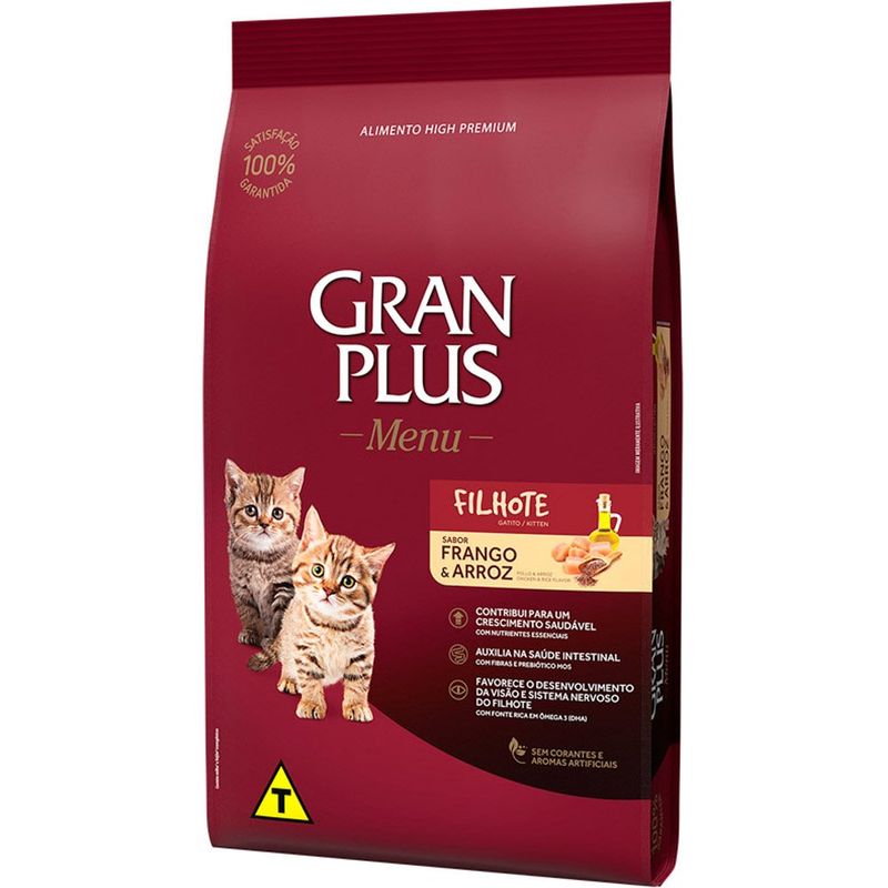 ração gatos filhotes gran plus menu frango e arroz 1kg (mp)