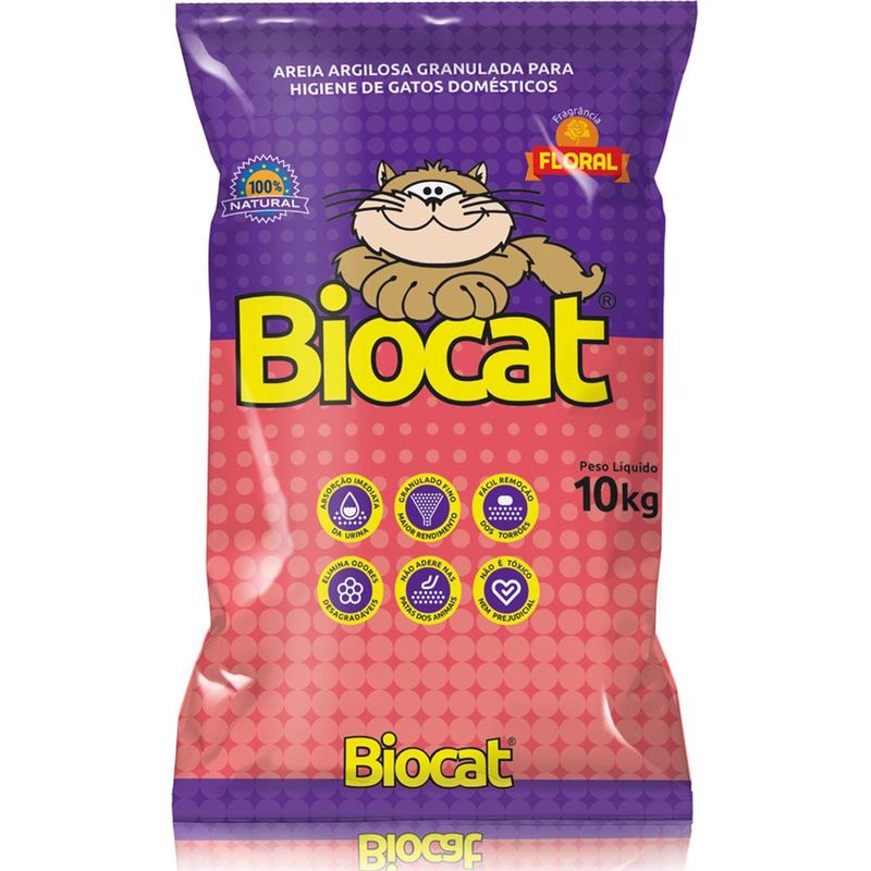 areia higiênica para gatos biocat floral 10kg (mp)