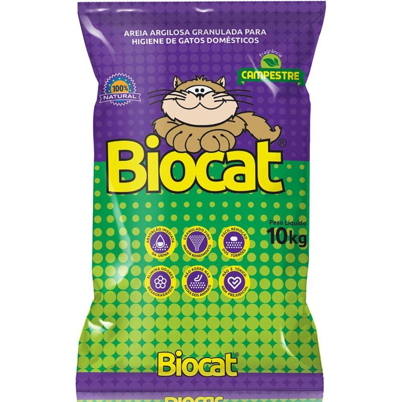 areia higiênica para gatos biocat campestre 10kg (mp)