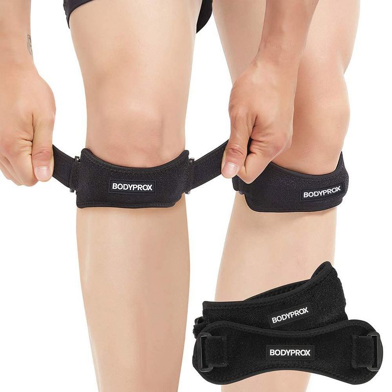 pacote com 2 cintas bodyprox para tendão e joelho preto a-mbi