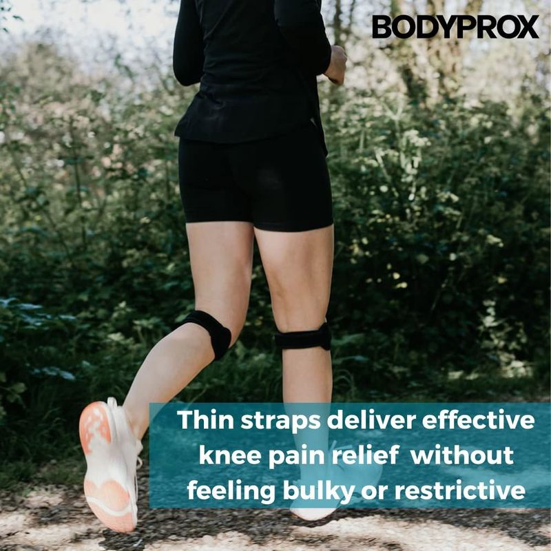 pacote com 2 cintas bodyprox para tendão e joelho preto a-mbi