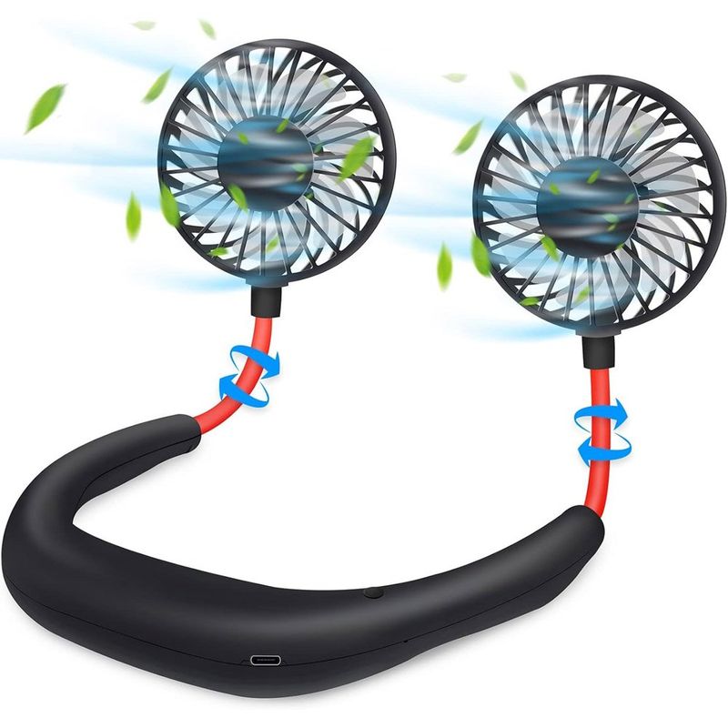 ventilador de pescoço haomaomao 2500 com 3 velocidades usb preto a-mbi