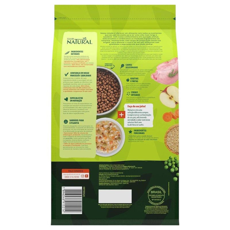 ração para cães adultos guabi natural mini pequeno frango e arroz integral 2,5kg (mp)