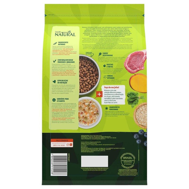 ração para cães adultos guabi natural mini pequeno cordeiro e aveia 2,5kg (mp)