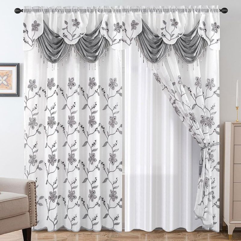 conjunto petrichor de cortinas 2 pecas 54x84 polegadas cinza a-mbi