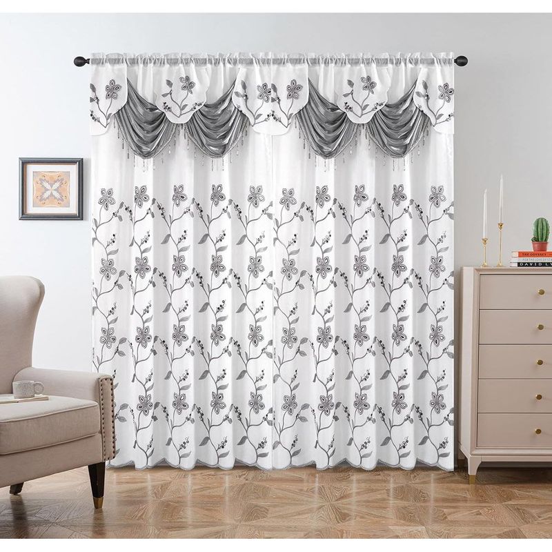 conjunto petrichor de cortinas 2 pecas 54x84 polegadas cinza a-mbi
