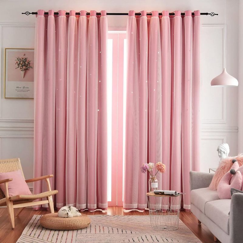 cortina loyala 2 peças 132cmx153cm rosa a-bi