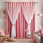 cortina loyala 2 peças 132cmx153cm rosa a-bi