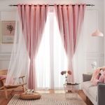 cortina loyala 2 peças 132cmx153cm rosa a-bi