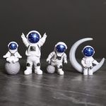 conjunto de 4 estátuas ni-jasw astronautas branco a-mbi