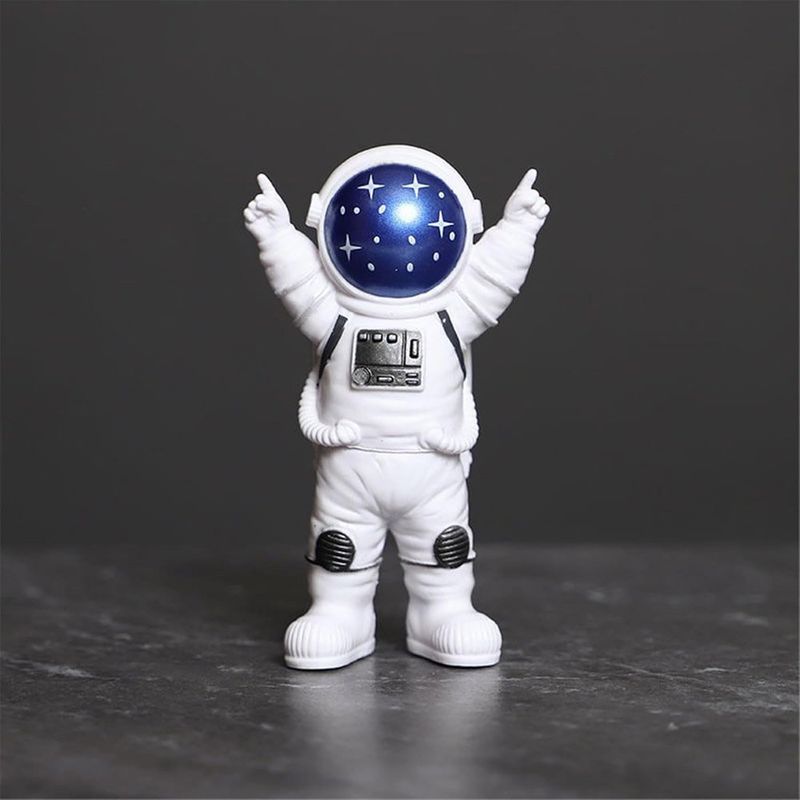 conjunto de 4 estátuas ni-jasw astronautas branco a-mbi