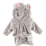 roupão baby elefante 0-9 meses hudson cinza a-mbi
