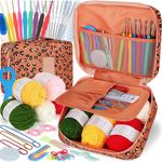 kit crochê coopay 58 peças portátil laranja a-mbi