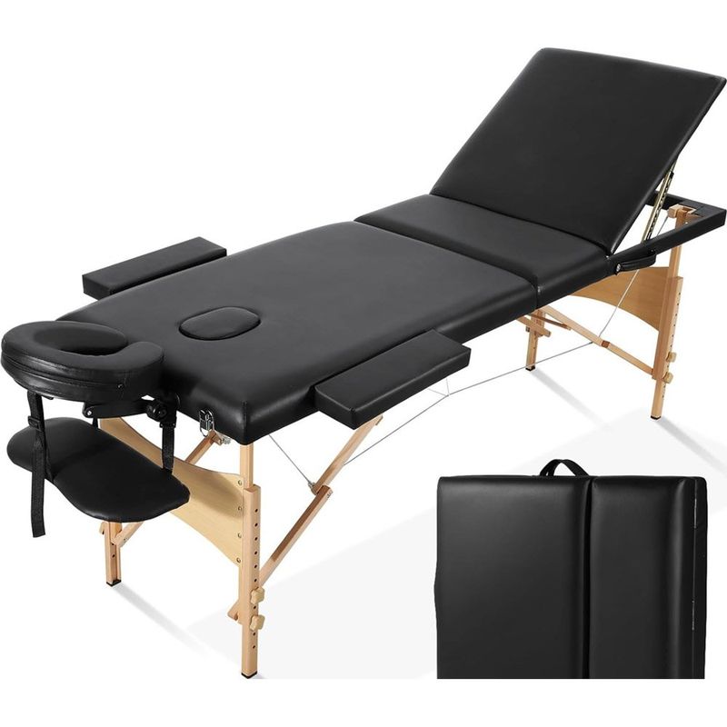 mesa para massagem dobrável careboda preto a-bi